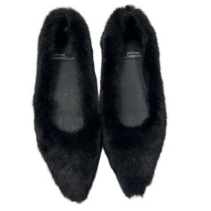 Jeffrey Campbell Black Appealing Faux Fur Flat